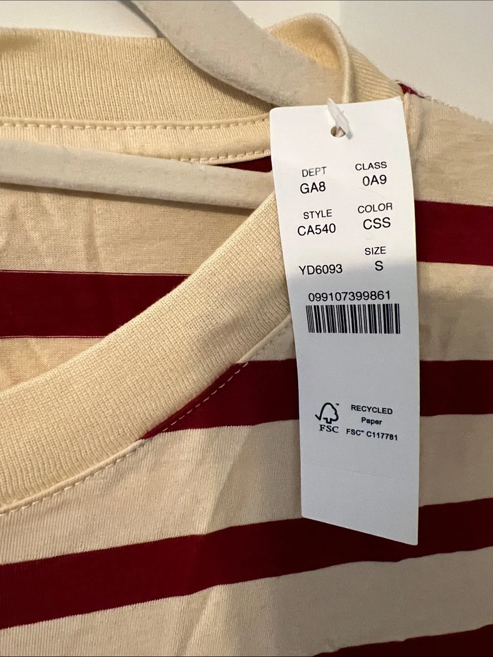 J. Crew Boyfriend Fit Striped T-Shirt NWT Size S